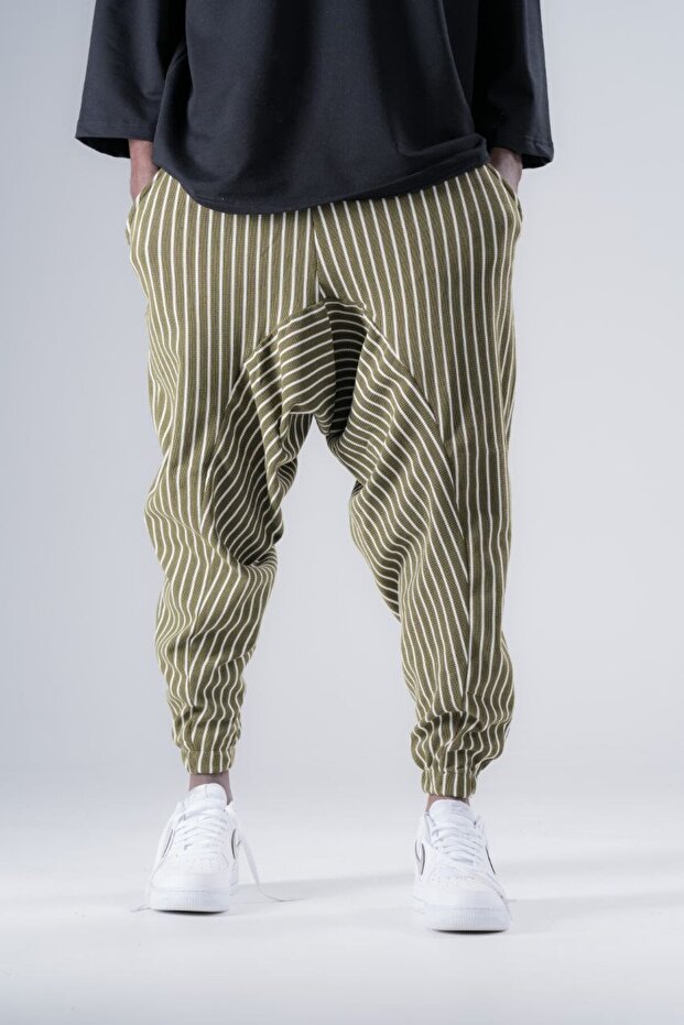 بنطلون شالوار منقوش بخصر مطاطي - 1