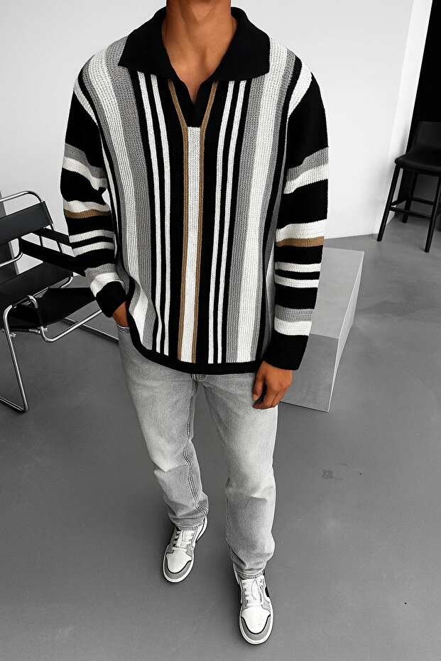 Oversized Long Striped Knitwear