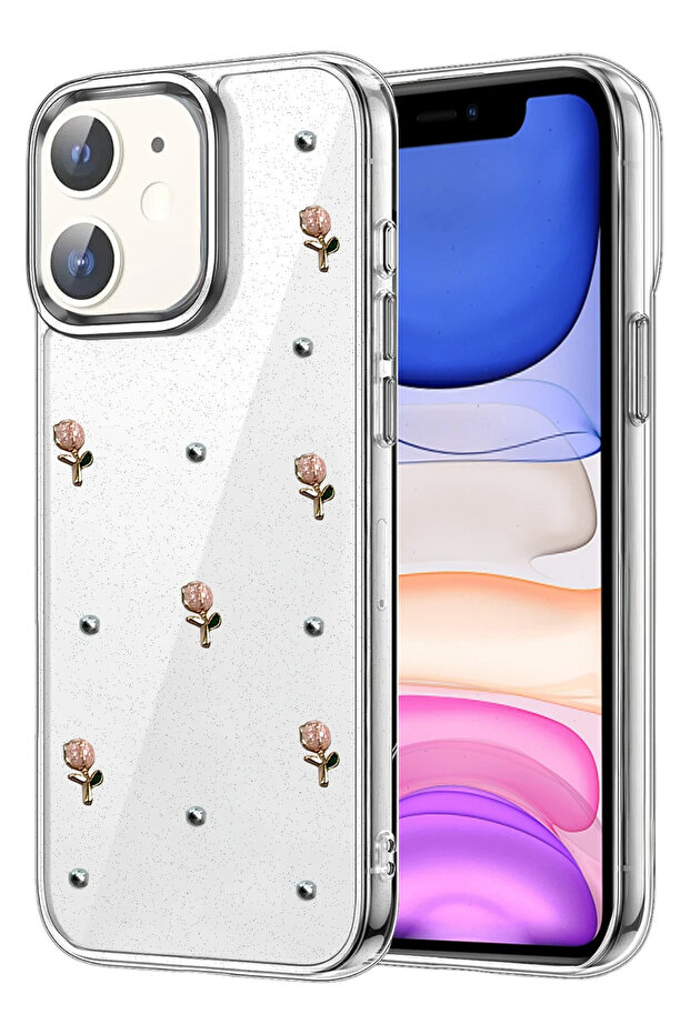 غطاء SPTRNS لهاتف Apple iPhone 12 بنمط فيونكة - (02709) نمط 6 - 1