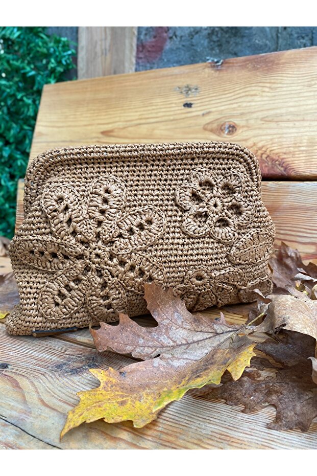 kâğıt ip örme hasır çanta - 3