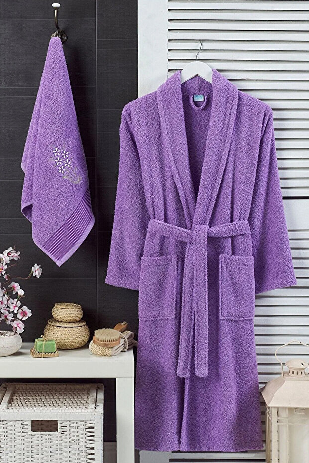 Unisex Cotton Bathrobe & Towel Set – Soft, Absorbent
