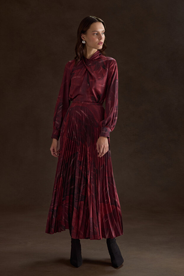 Piliseli Desenli Etek - 2