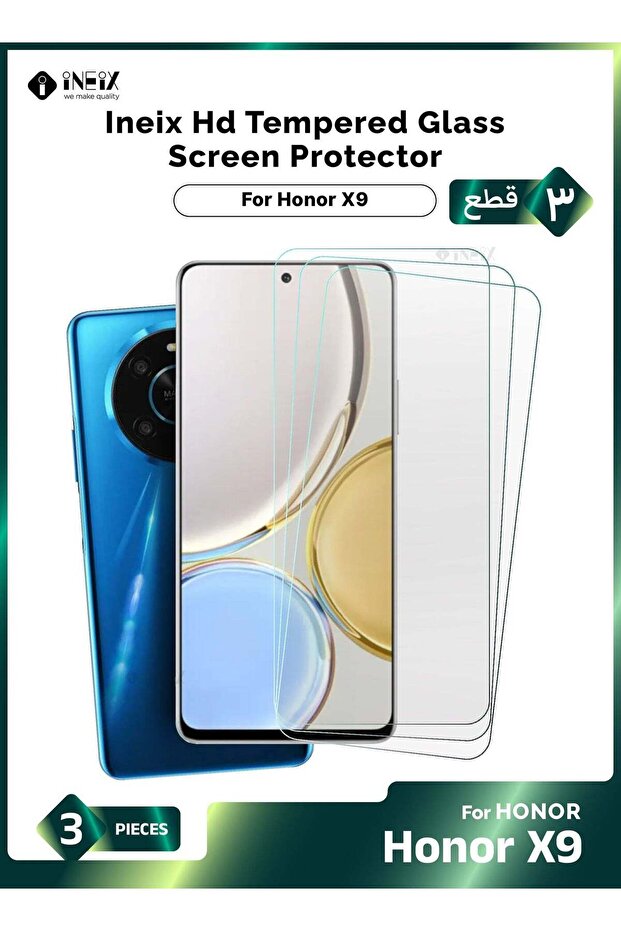 واقي شاشة من الزجاج المقوى مكون من 3 قطع لهاتف Honor X9
