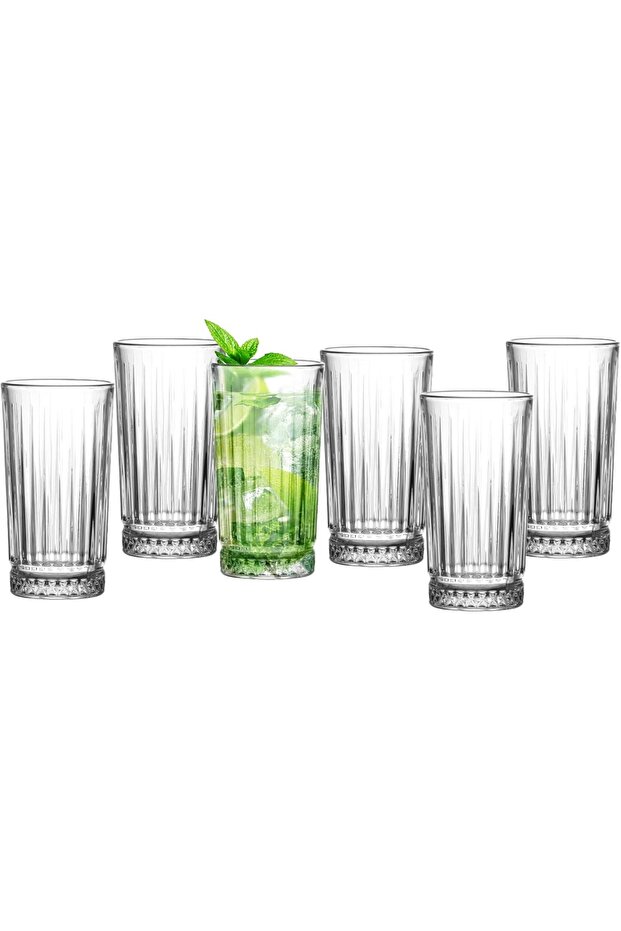 Eva Hi-Ball Glass Set - 6 Pcs, 255ml, Crystal Clear, Dishwasher Safe