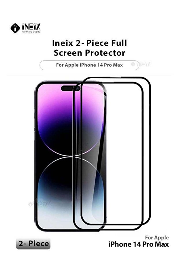 واقي شاشة كامل من قطعتين لهاتف Apple iPhone 14 Pro Max