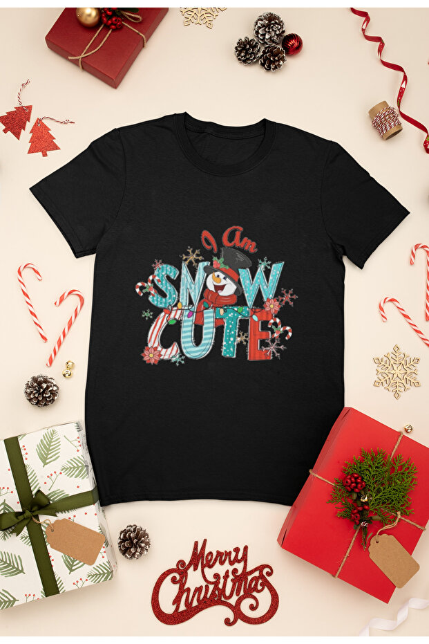 New Year Printed Unisex Children's T-Shirt, Christmas Themed, 100% Cotton
