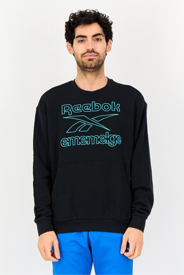 Men Sportswear Fit Long Sleeve Outdoor Sweatshirt, Black