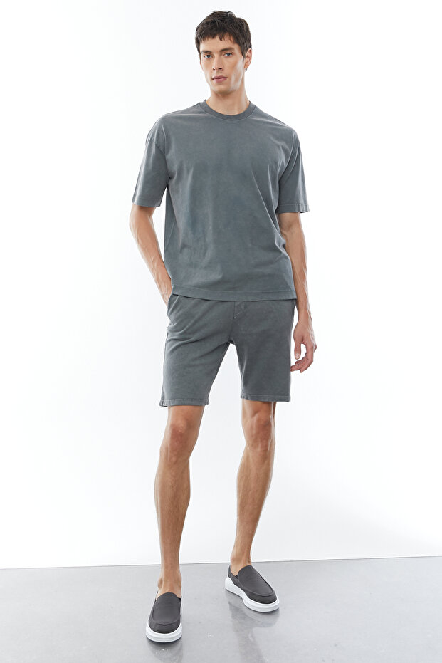 Washable Tie-Waist Basic Regular Shorts - 1