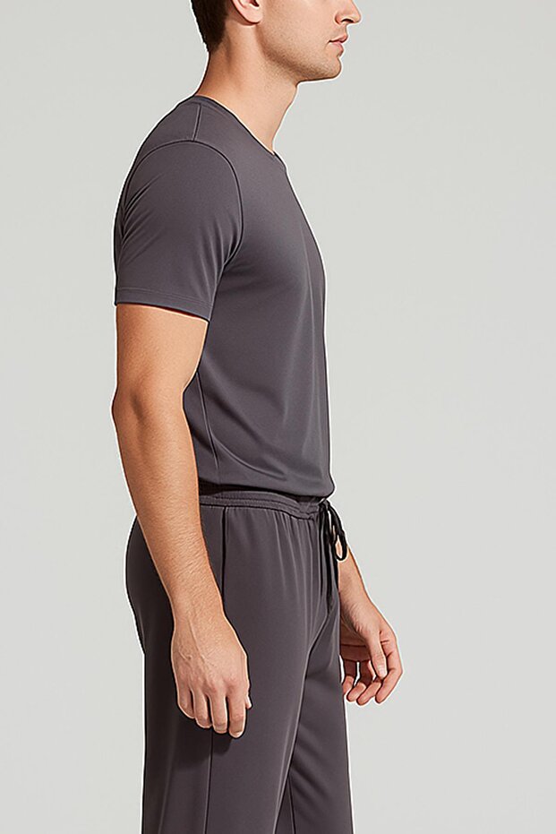 Ανδρικό κοντομάνικο μπλουζάκι Basic Stretch ελαστικό ύφασμα Viscose - 2