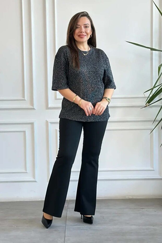 İspanyol Paça Çelik Örme Kalın Tayt Pantolon - 2