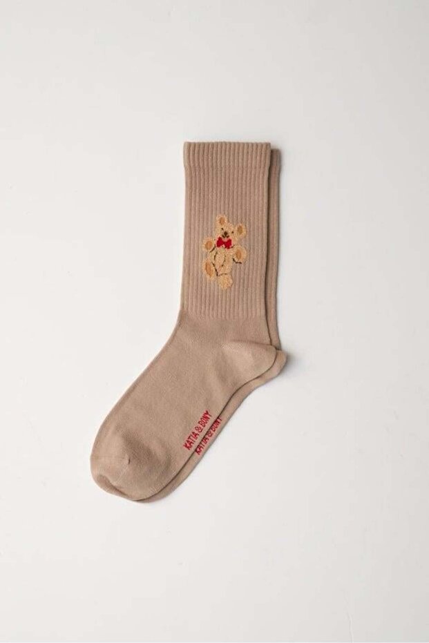 Men's Teddy Patterned Socks Brown - 1