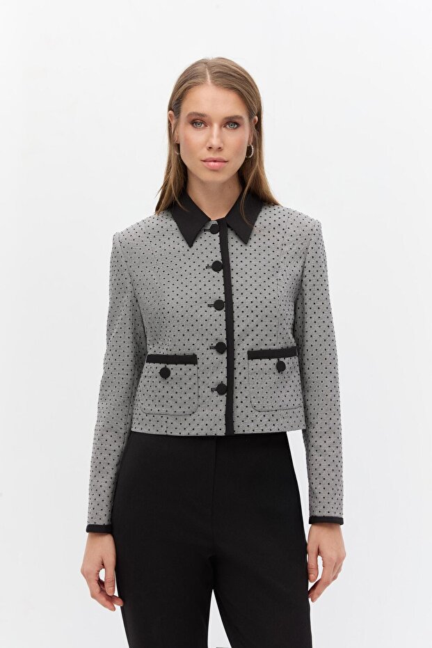 FLOKLU GARNİLİ CEKET - 1