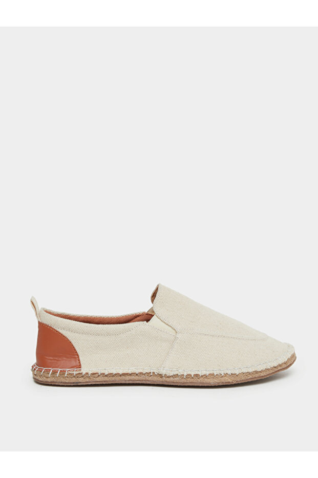 Off White Canvas Slip-On Espadrille