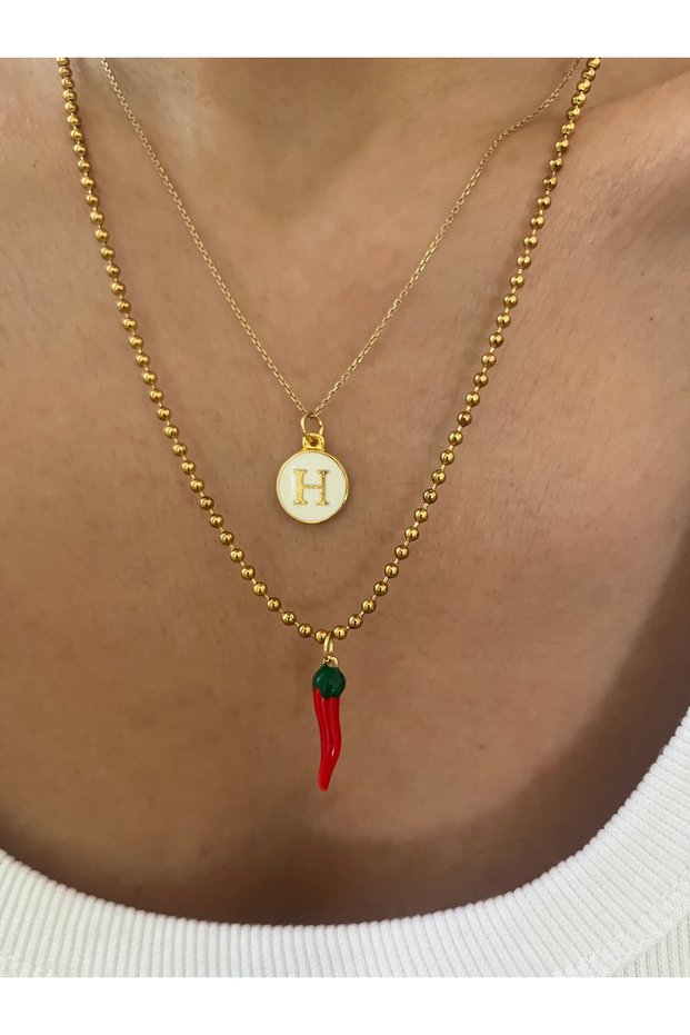 Steel Ball Chain Pepper Necklace