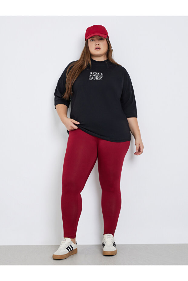 Burgundy Plus Size Leggings