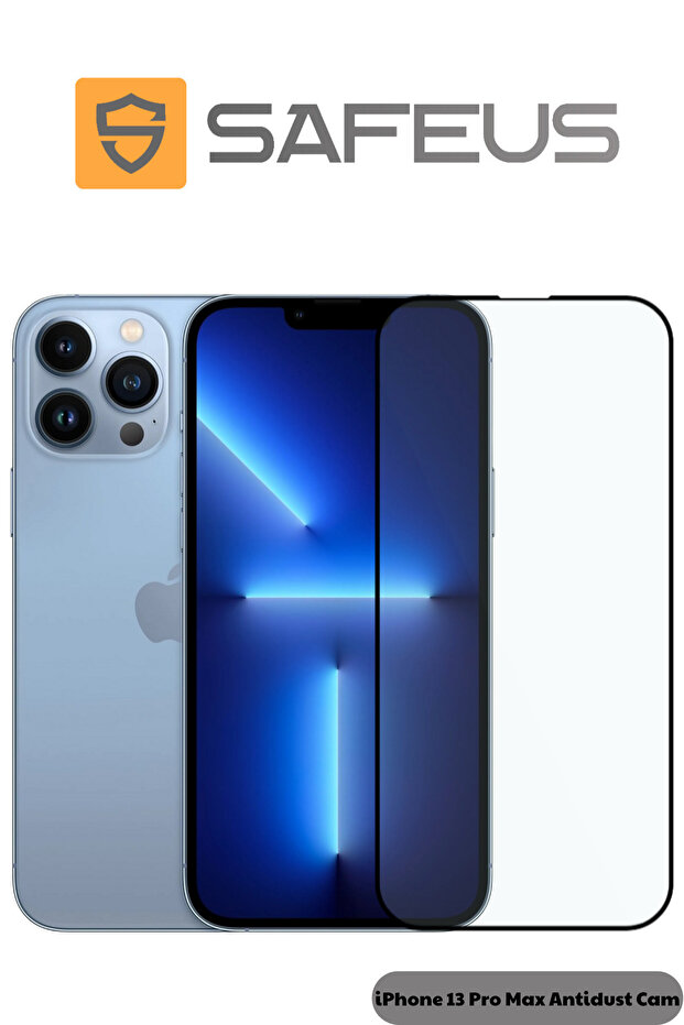 واقي شاشة زجاجي من الياقوت الأزرق لهاتف iPhone 13 Pro Max يغطي بالكامل ويمنع بصمات الأصابع
