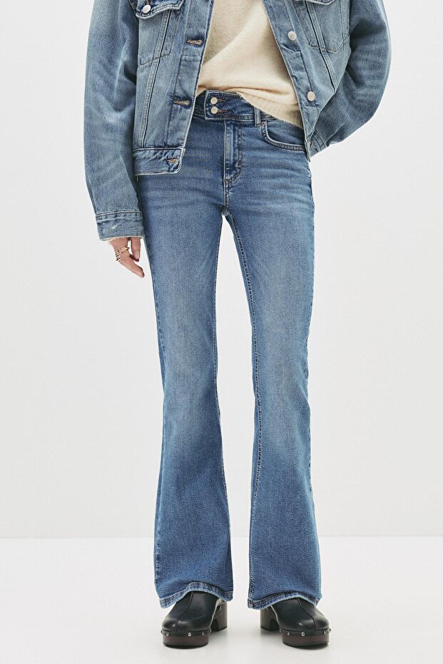 Düşük bel bootcut jean - 5