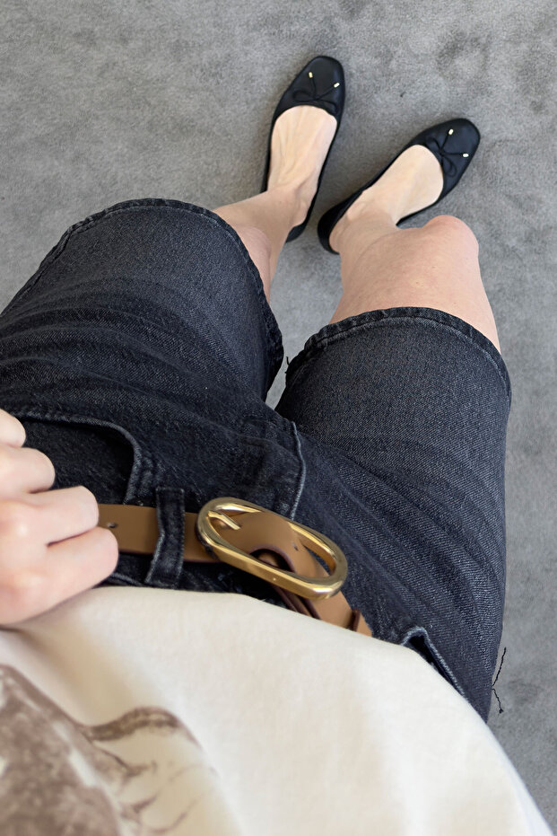 شورت دينم ممتاز عادي - رمادي - 5