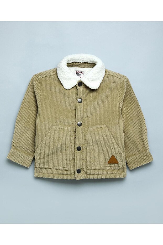 Corduroy Jacket with Button Closure