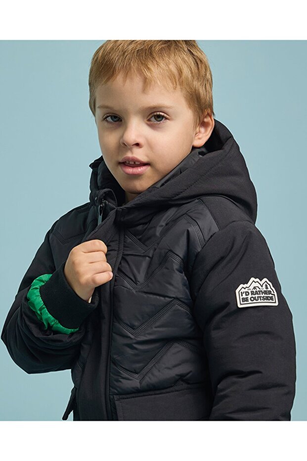 سترة سادة بغطاء رأس وسحاب للإغلاق - 4