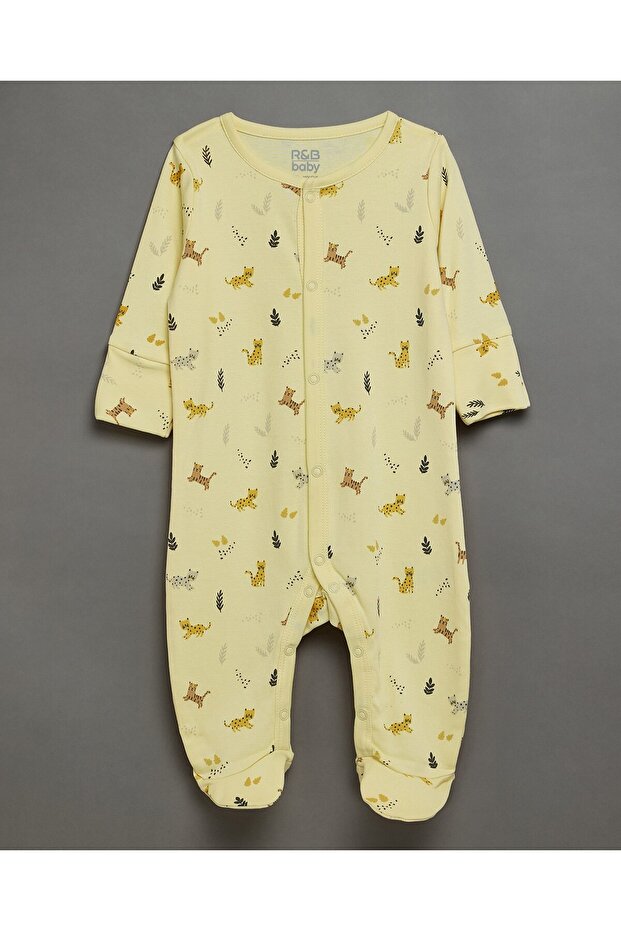 مجموعة من 3 بدلات نوم مطبوع بأقدام - 2