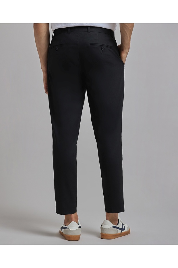 بنطلون ضيق سادة مع إغلاق بأزرار - 5