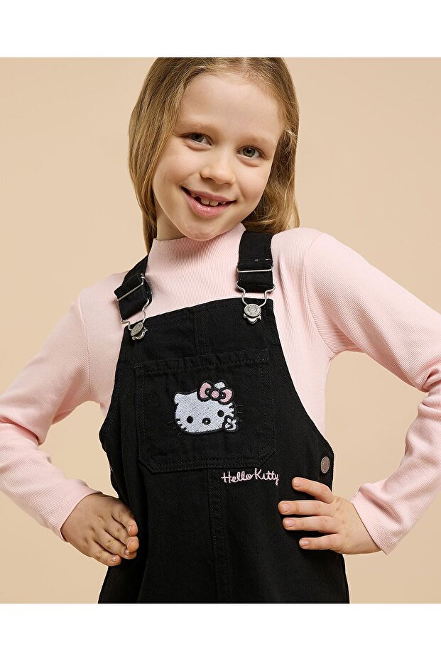 طقم فستان دانغري بطبعة هالو كيتي وقميص سادة - 4