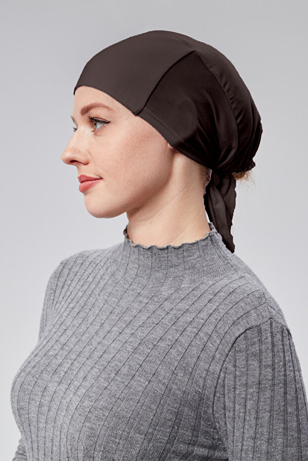 Women's Hijab Lycra Combed Cotton Seamless Non-Slip Plain Laced Bonnet