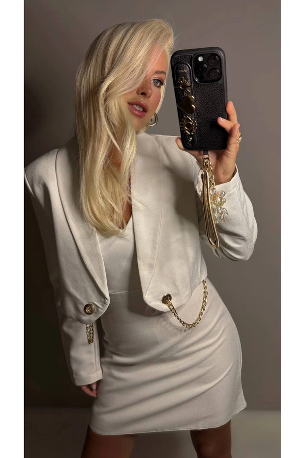 طقم فستان بتصميم معطف - 4