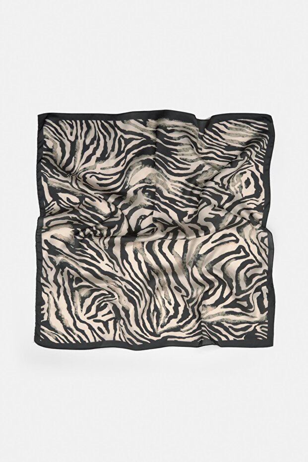 Saten zebra desenli bandana - 1