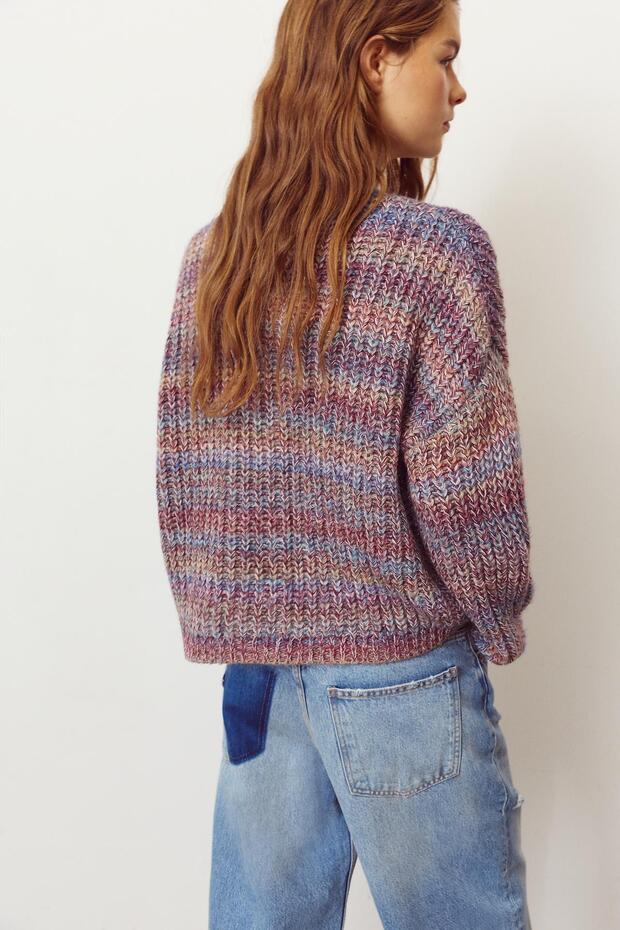 Fitilli örgü space dye hırka - 4