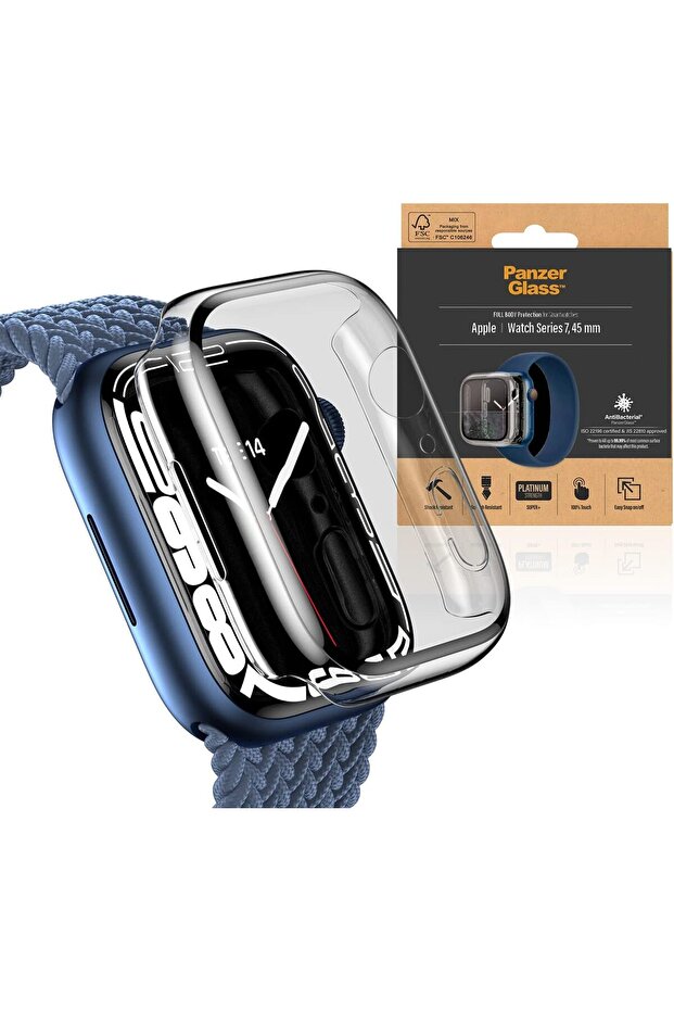 PanzerGlass Apple Watch 7/8 (45 mm) Full Frame Tempered Glass Screen Protector - Clear