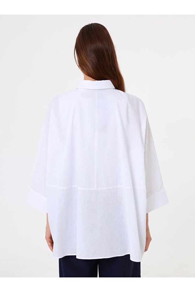 Oversize Gömlek - Ekru - Exclusive - 6