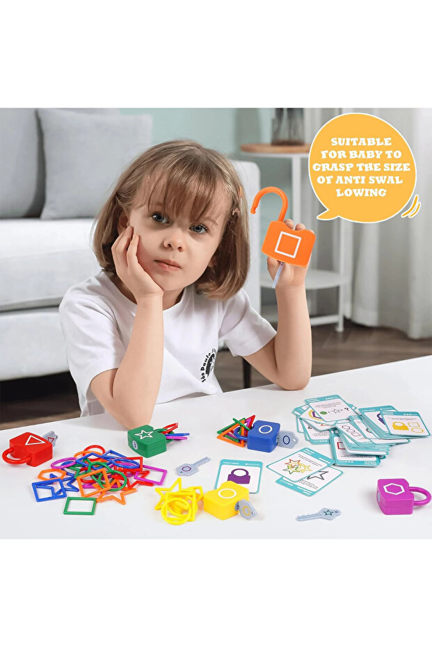 Locks and Keys Game, Match Shapes and Colors, 6 Locks - 6