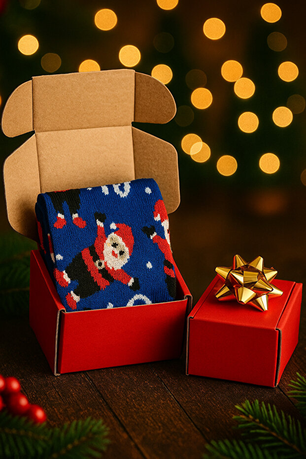Red boxed christmas gift - unisex christmas stocking - red boxed gift stocking