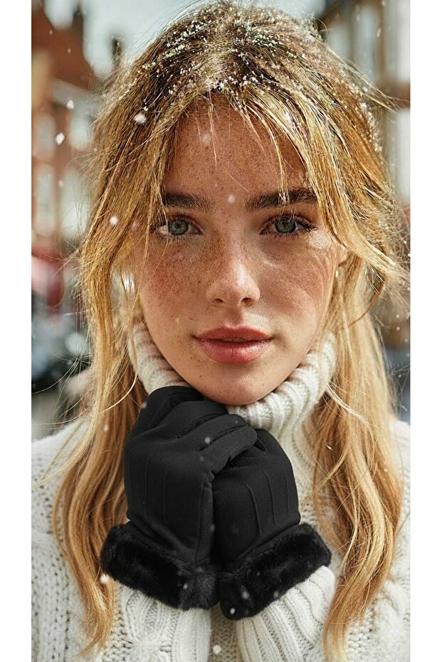 WarmTouch Kürk Detaylı Eldiven - 1