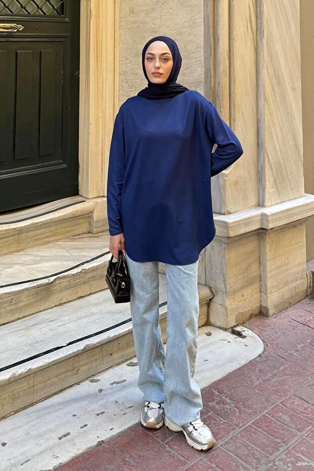 Basic Sweat Lacivert - 1