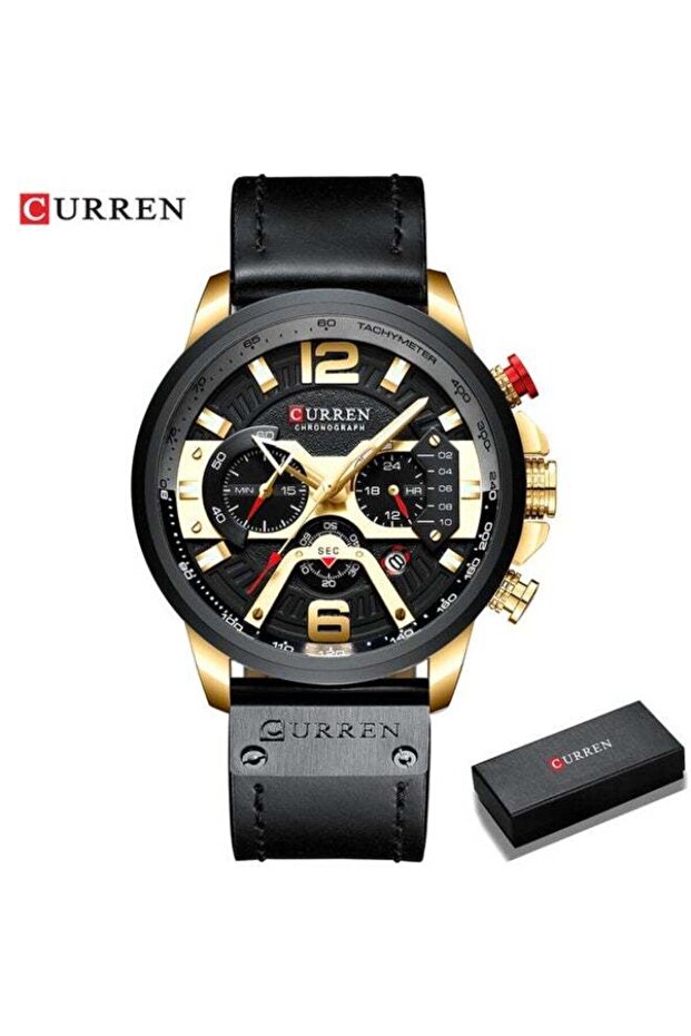 8329 Chronograph Men's Casual Sport Leather Wrist Watch