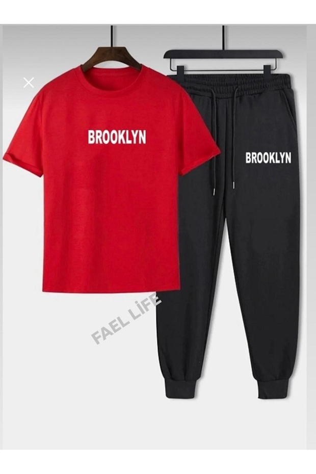 Unisex Girls/Boys Wide Fit T-Shirt and Tracksuit Set, Top and Bottom, Brooklyn Print