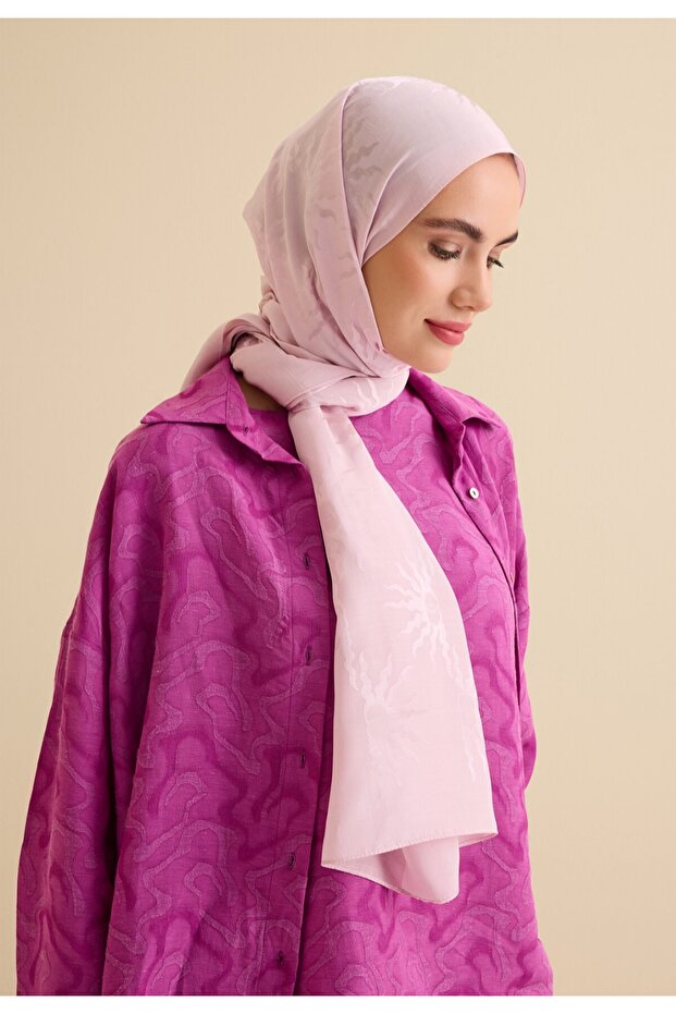 Güneş Doğarken Shiny Jacquard Shawl