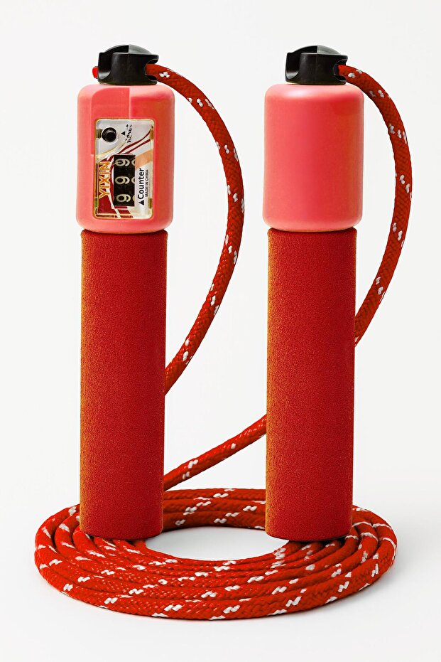 Jump Rope with Counter Length Adjustable Skipping Tab Rope Jump Rope Braided Cord K1543