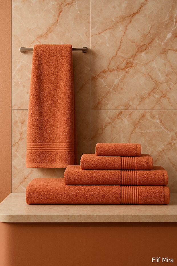 6 Piece Thin Summer Bath Towel Set 70X140 cm Serenio