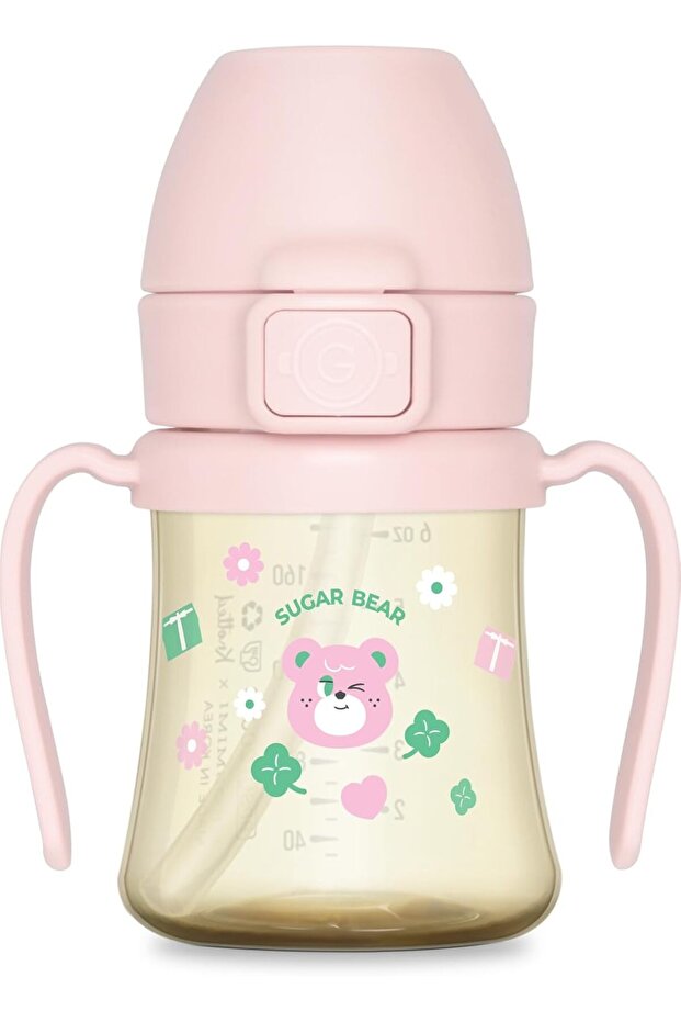 Flip Top Spill Proof Sippy Cup, PPSU, BPA Free, Stage 2 Straw (Sugar Bear 6oz)