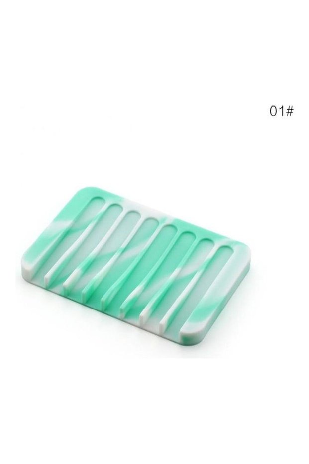 Silicone Soap Holder Mint Green &White 11.5cm