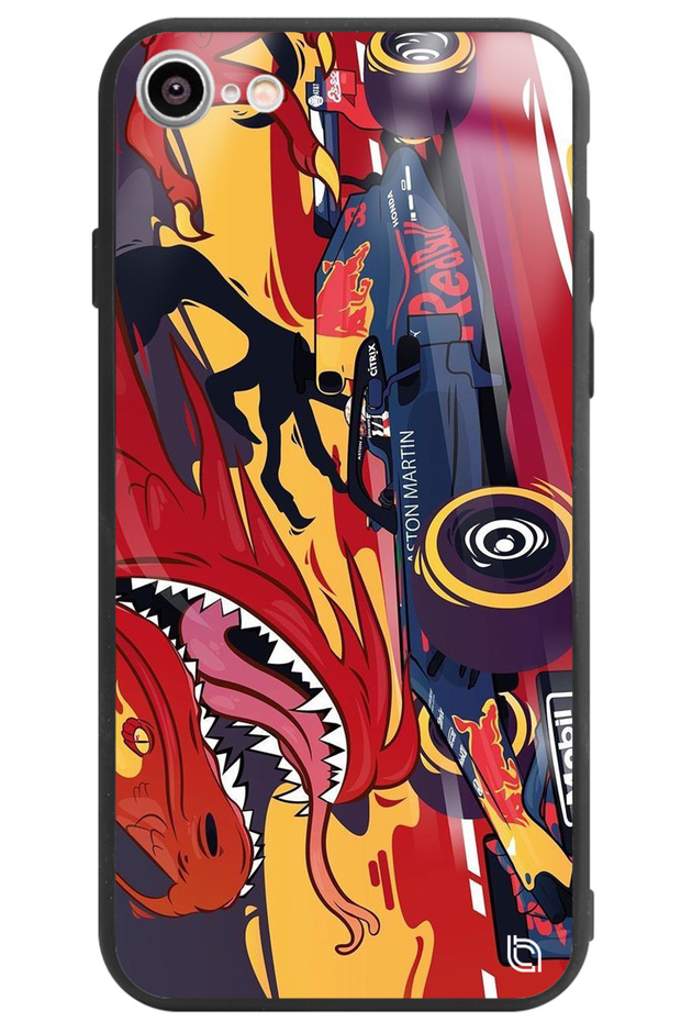 Printed Glossy Phone Case with Formula 1 Pattern for iPhone 16E Camera Protection