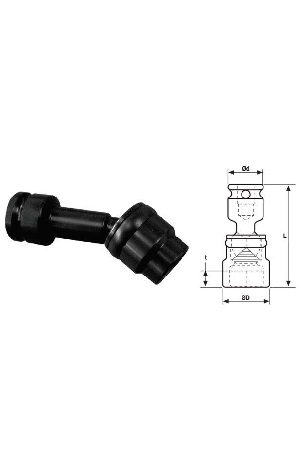3/8'' articulated socket wrench head, long version 10