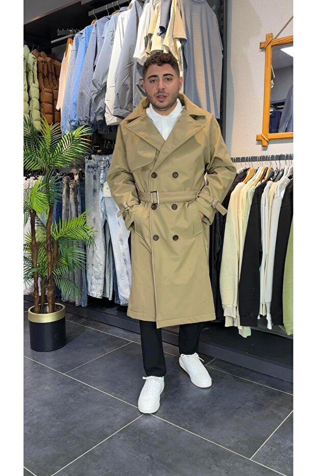 BEJ ŞARDONLU TRENÇ - 1