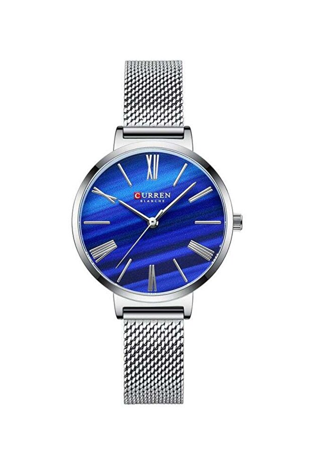 Women's Elegant Waterproof Stainless Steel Mesh Band Quartz Watch 9076 - 32 mm - Silver
