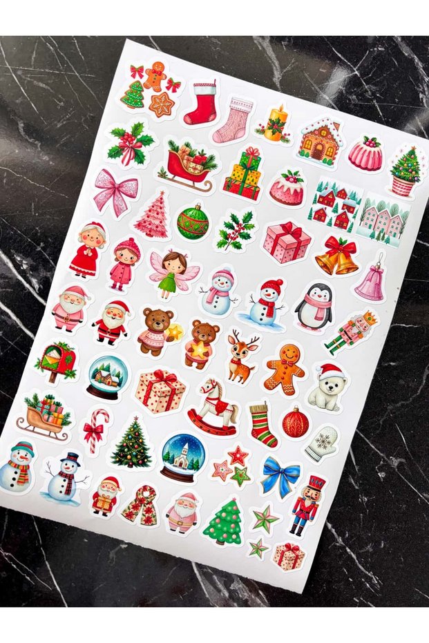 New Year's Special Cut Sticker ~3-6 cm 57 Pieces New Year Adhesive Label Christmas Gift