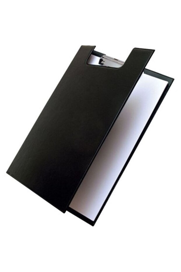 Black Secretarial Soft Textured Cover with Lid Metal Mechanism